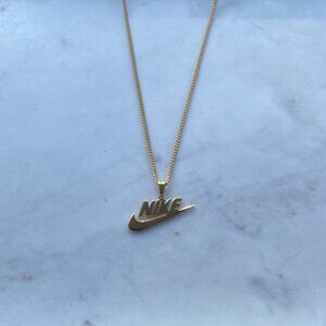 Nike Necklace - Gold Plated - Stainless Steel - 20" Thin Chain - Easter Gift